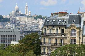 View of Montmartre from Parc des Buttes-Chaumont