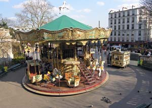 Carousel in Square Willette, Montmartre