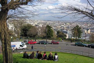 Sacré-Coeur park with view of Paris