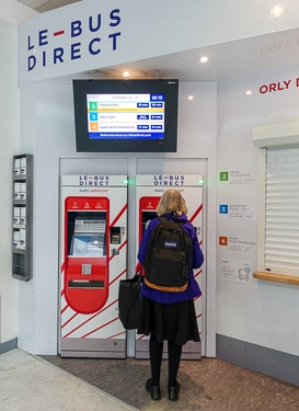 Le Bus Direct ticket machine at Paris CDG Airport