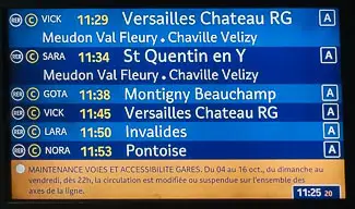 RER Ligne C station monitor