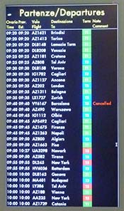 Fiumicino departures monitor