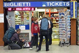 Fiumicino airport - railroad station newsstand