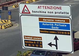 Port of Civitavecchia Ferry Departures & Road Signs | Rome for Visitors