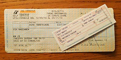 National and regional train tickets in italy