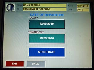 Trenitalia ticket machine monitor