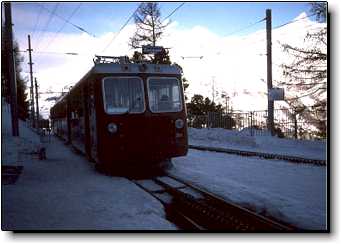 Gornergrat Bahn cogwheel train Riffelalp Station Resort Zermatt Switzerland travel photo