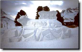 Riffelalp Resort winter snow sculpture Zermatt Switzerland photo
