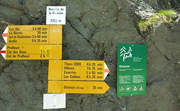 Hiking-trail signs