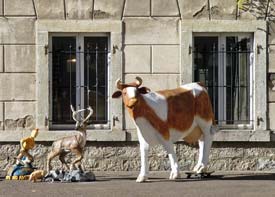 Cow sculpture, La Chaux-de-Fonds, Switzerland