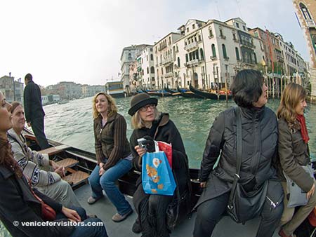 Riding a traghetto on Venice's Grand Canal