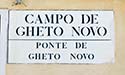 Campo de Gheto Novo and Ponte de Gheto Novo sign