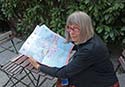 Cheryl imboden with map