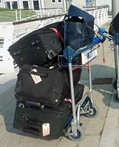 luggage trolley at airport