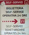 ACTV ticket machine sign