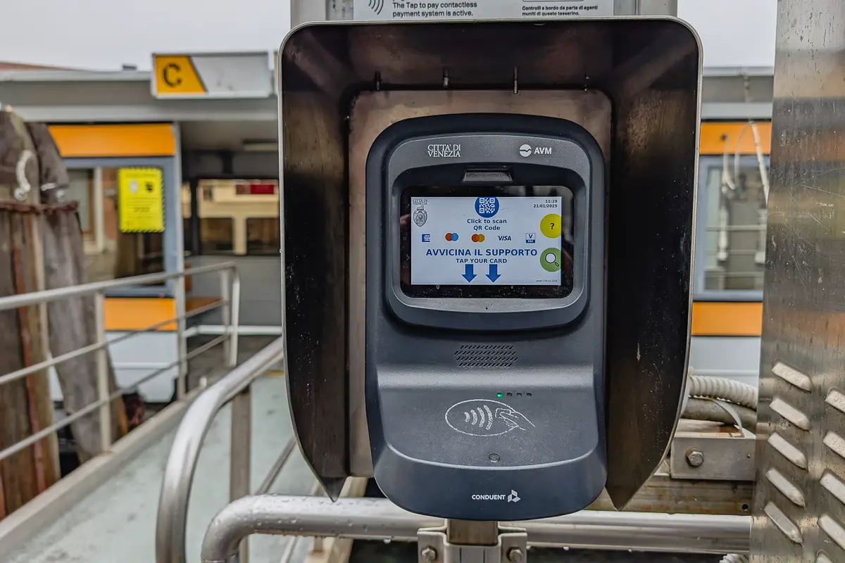 ACTV Tap and Go contactless payment terminal and ticket reader.