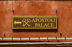 Apostoli Palace sign