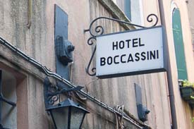 Hotel Boccassini sign