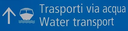 Water transport sign at VCE