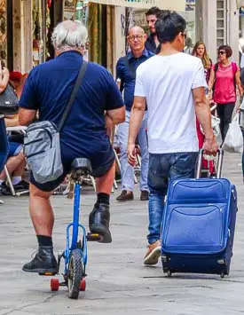Man on unicycle in Venice, Italy