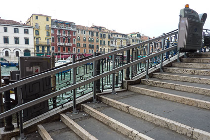 Wheelchair lift on Venice bridge