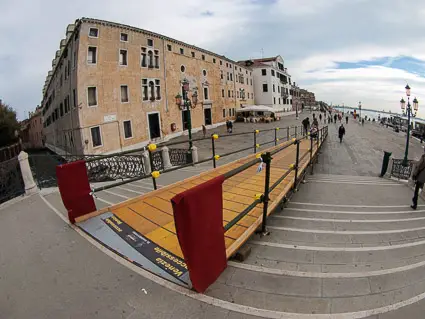 Wheelchair ramp on a bridge in Venice, Italy