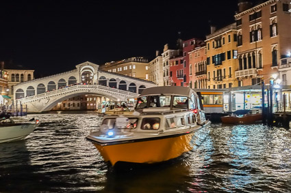 Alilaguna Airport boat and Rialto Bridge, Venice