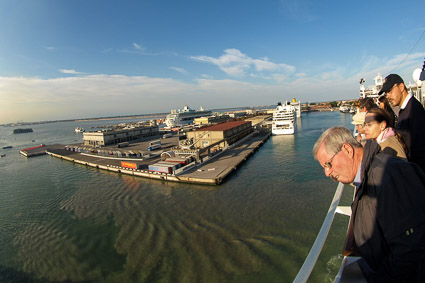 MSC POESIA passengers in Giudecca Canal, Venice