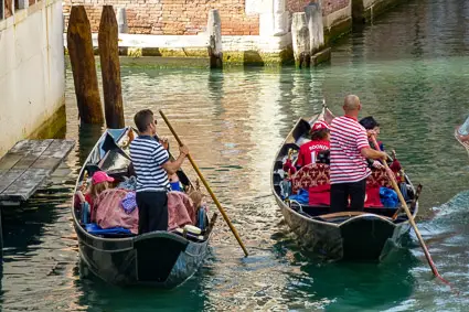 Gondolas on a Venice canal