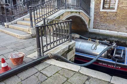 Pozzo nero boat with pipe to septic tank in Venice