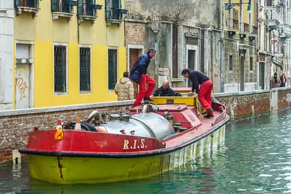 Pozzo nero boat in Venice, Italy