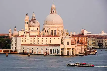 Basilica of Santa Maria della Salute from Giudecca Canal, Venice.