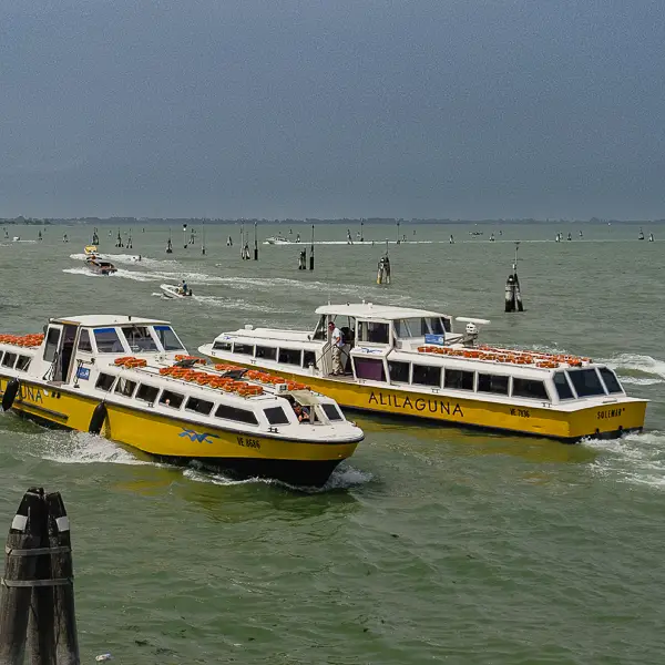 Alilaguna airport boats at Fondamente Nove in Venice, Italy.