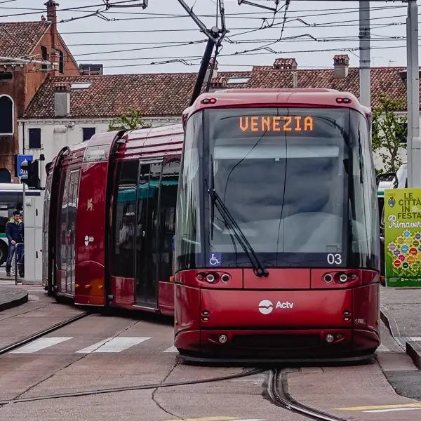 Venice-Mestre T1 tram at Piazzale Roma.