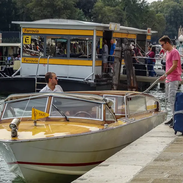 Water taxi, Venice, Italy.