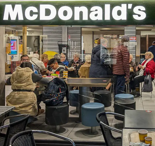 Local women in Venice meet at McDonald's for burgers and conversation.