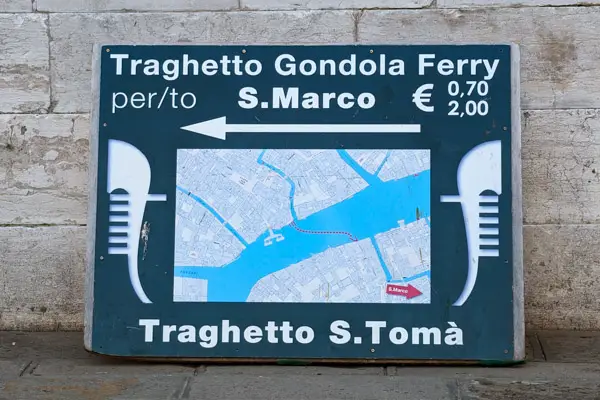 Traghetto S. Toma sign, Venice.