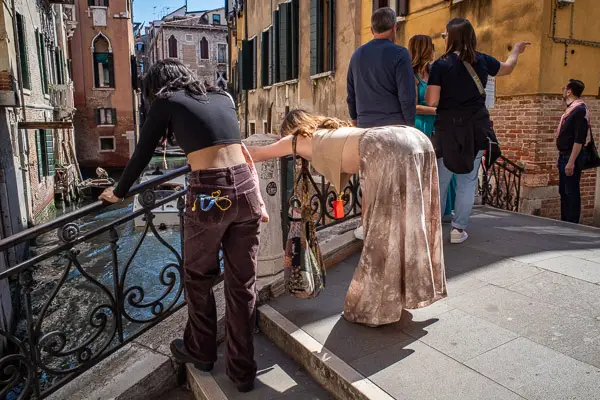 Bottoms up in Venice, Italy.