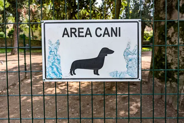 Dog park, Parco Savorgnan, Venice, Italy.