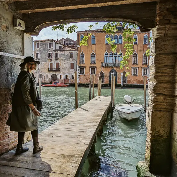 Cheryl Imboden enjoys a view from the Grand Canal from a pier in Venice's Cannaregio district.
