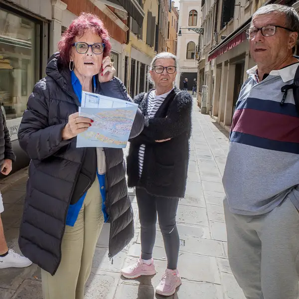 Fishmongers tend their wares at Venice's Campo Santa Margherita.