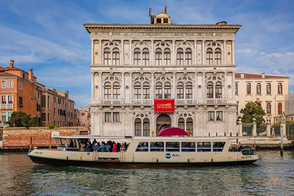 A vaporetto passes Venice Casino.