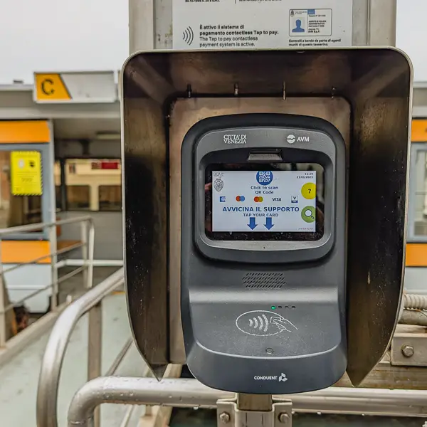 ACTV Tap and Go contactless payment terminal and ticket reader.