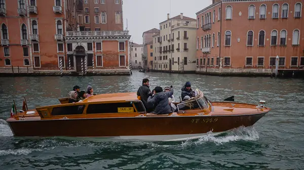 Water taxi in Venice, Italy.