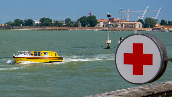 Ospedale Civile, ambulance, and San Michele Cemetery in Venice