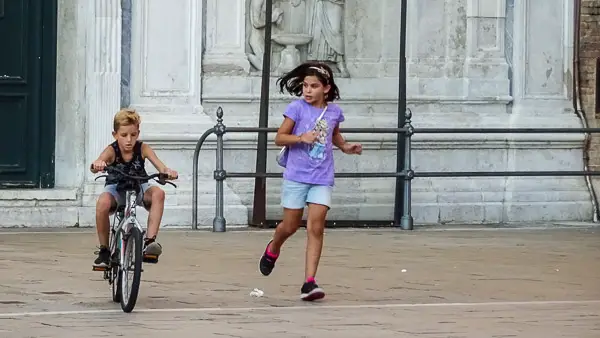 Children playing in Venice, Italy.