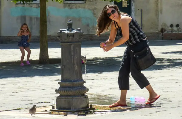 Water balloons in Venice, Italy