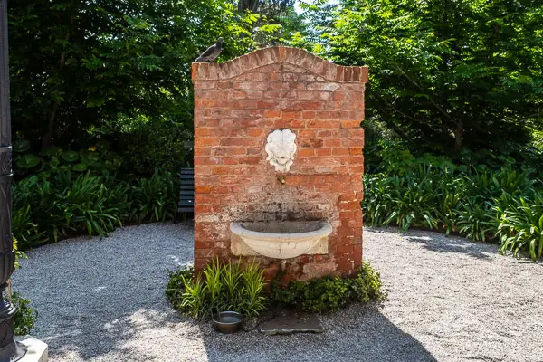 Water fountain in Royal Gardens, Venice, Italy.