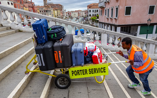 Venice baggage porter photo.