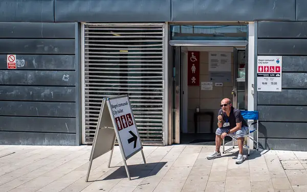 WC public toilet at Venice Lido SME with attendant